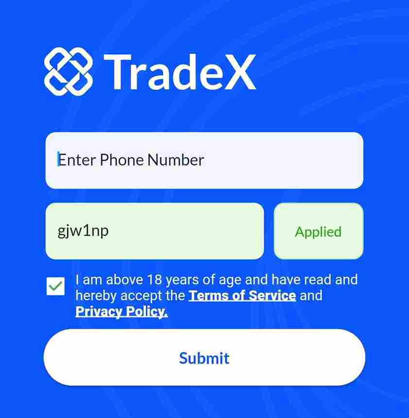 Tradex Referral Code